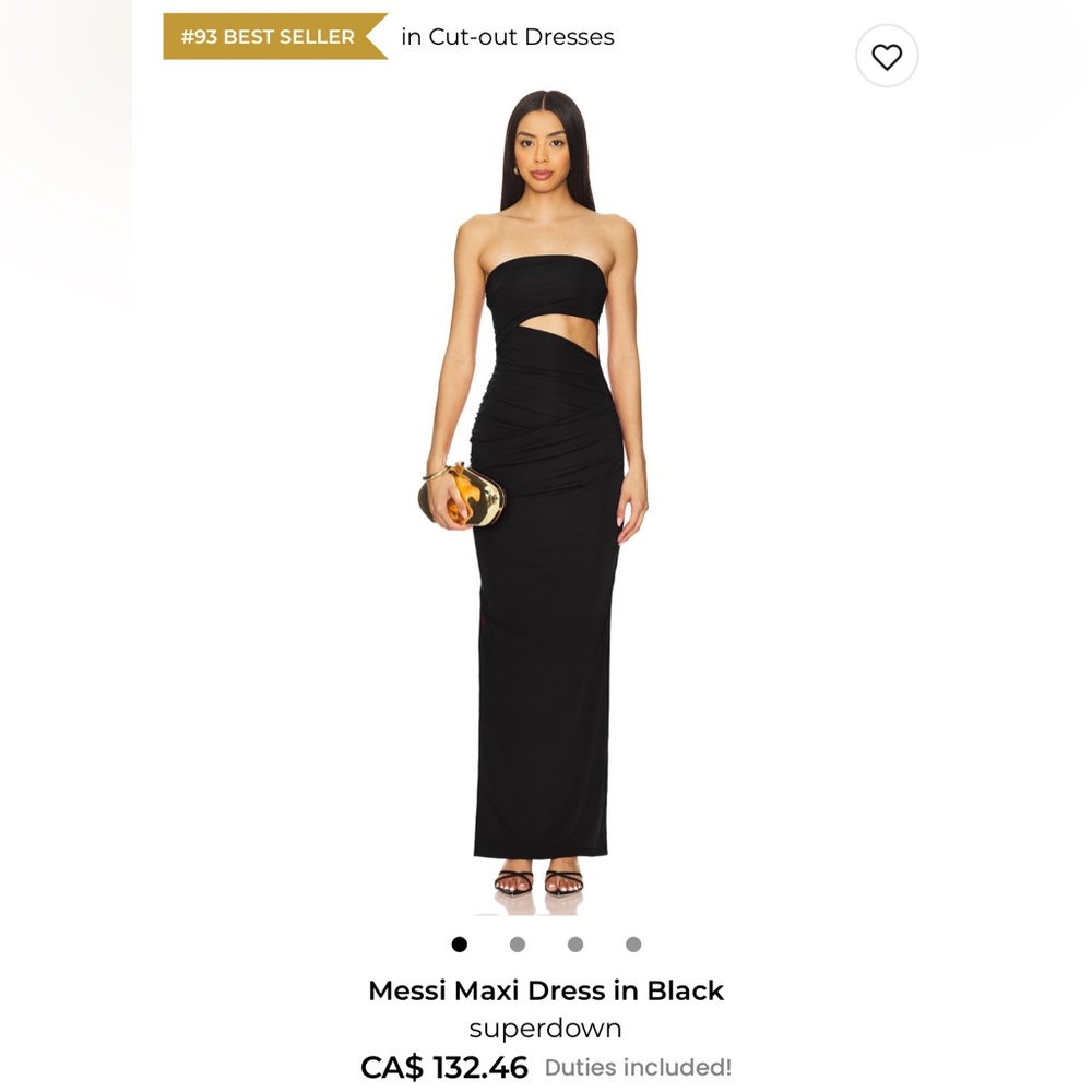 REVOLVE Strapless Black Cut-Out Maxi Dress